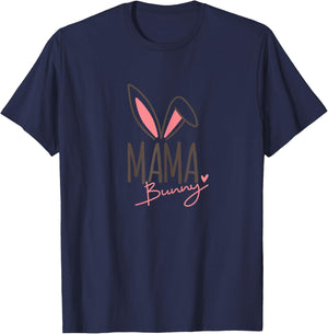 Mama Bunny, Cute Bunny / Rabbit Ears, Family Easter Outfit T-Shirt - T-Shirt | Navy