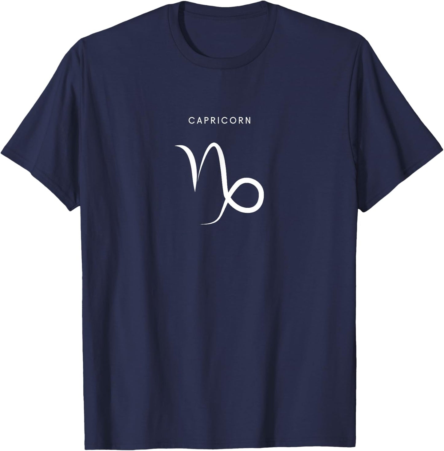 Capricorn Goat - Minimalist Zodiac Sign T-Shirt - T-Shirt | Navy