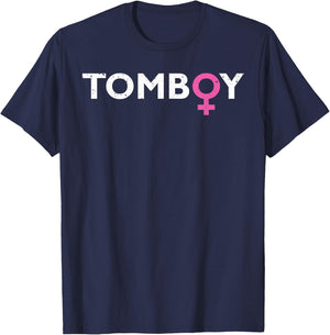 Girls Tomboy, Female, Tomboy, Masculine, Tomboy T-Shirt - T-Shirt | Navy