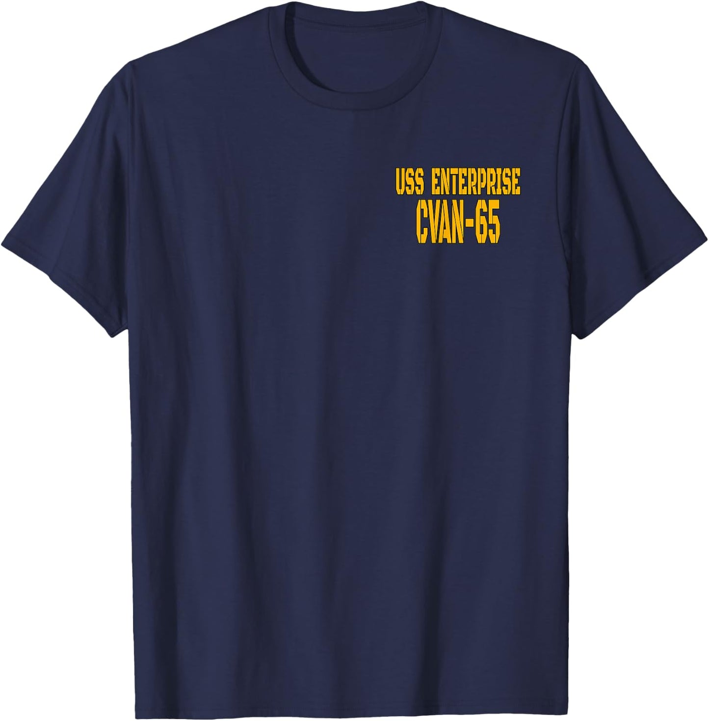 USS Enterprise CVAN-65 Aircraft Carrier Veterans Front&Back T-Shirt - T-Shirt | Navy