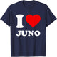Red Heart I Love Juno T-Shirt - T-Shirt | Navy