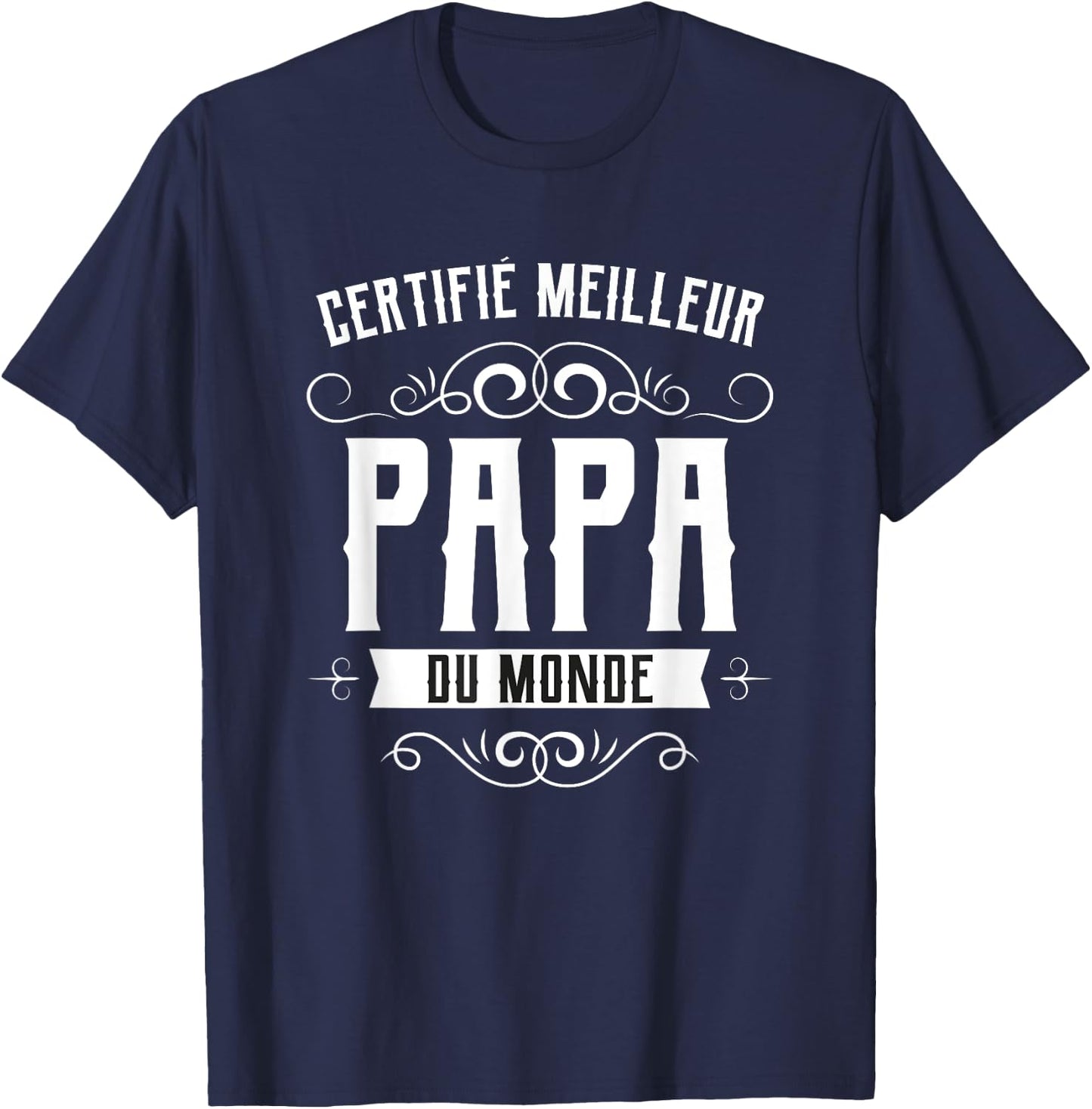 World's Best Dad Super Gift Father's Day , Black T-Shirt - T-Shirt | Navy