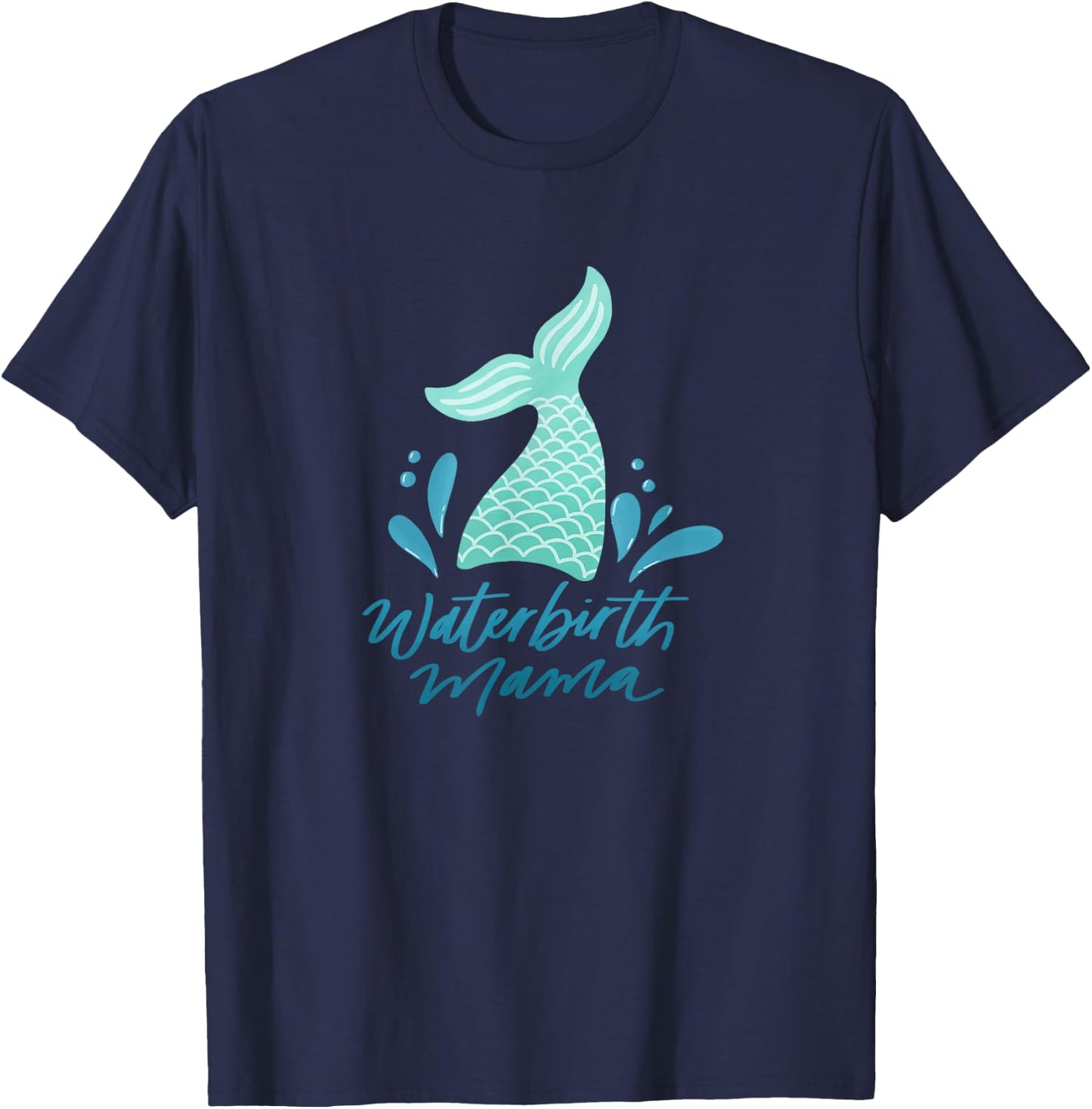 Waterbirth Mama Mermaid T-Shirt - T-Shirt | Navy