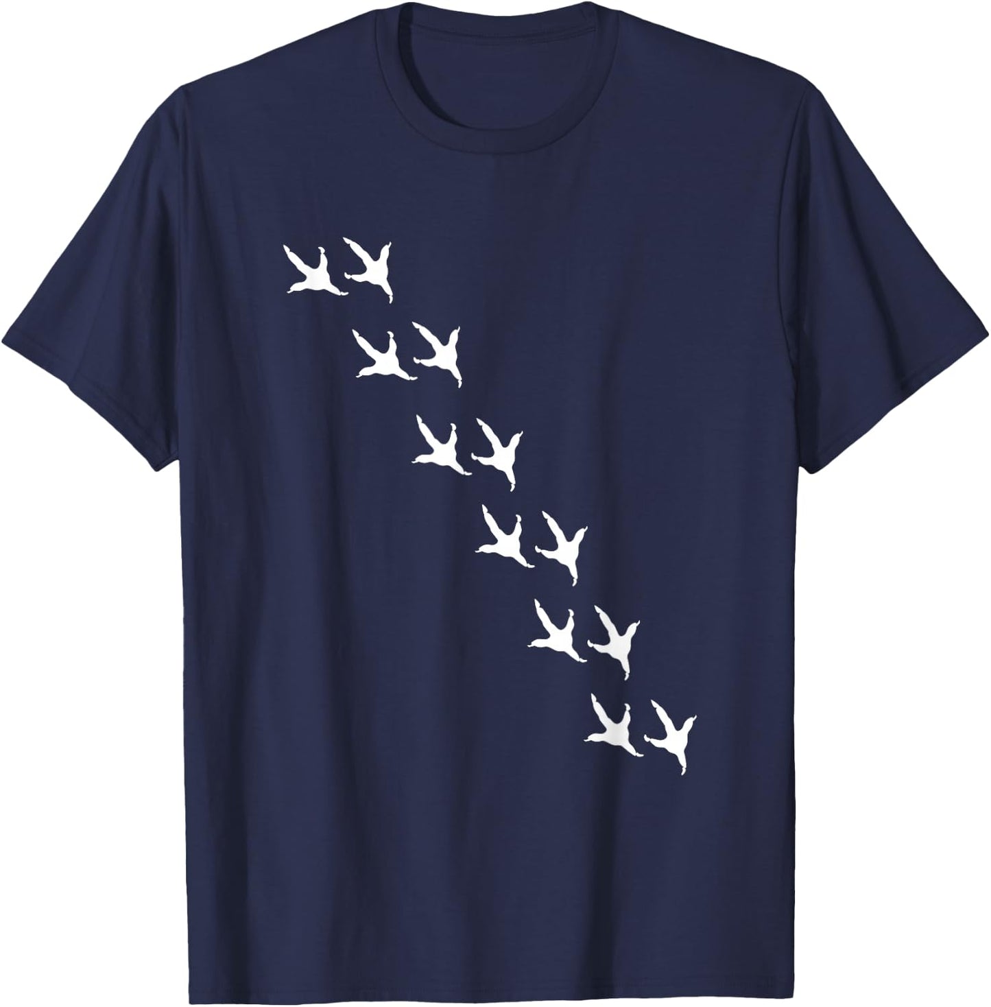 Hen Animal Lover Farm Bird Chicken Footprint Chicken T-Shirt - T-Shirt | Navy