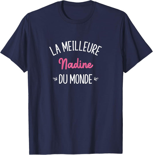 Woman Humor Personalized Gift BFF Name Nadine , Black T-Shirt - T-Shirt | Navy
