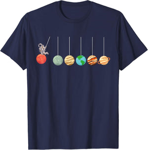 Solar System Cradle Funny Astrophysicist Space Enthusiasts T-Shirt - T-Shirt | Navy