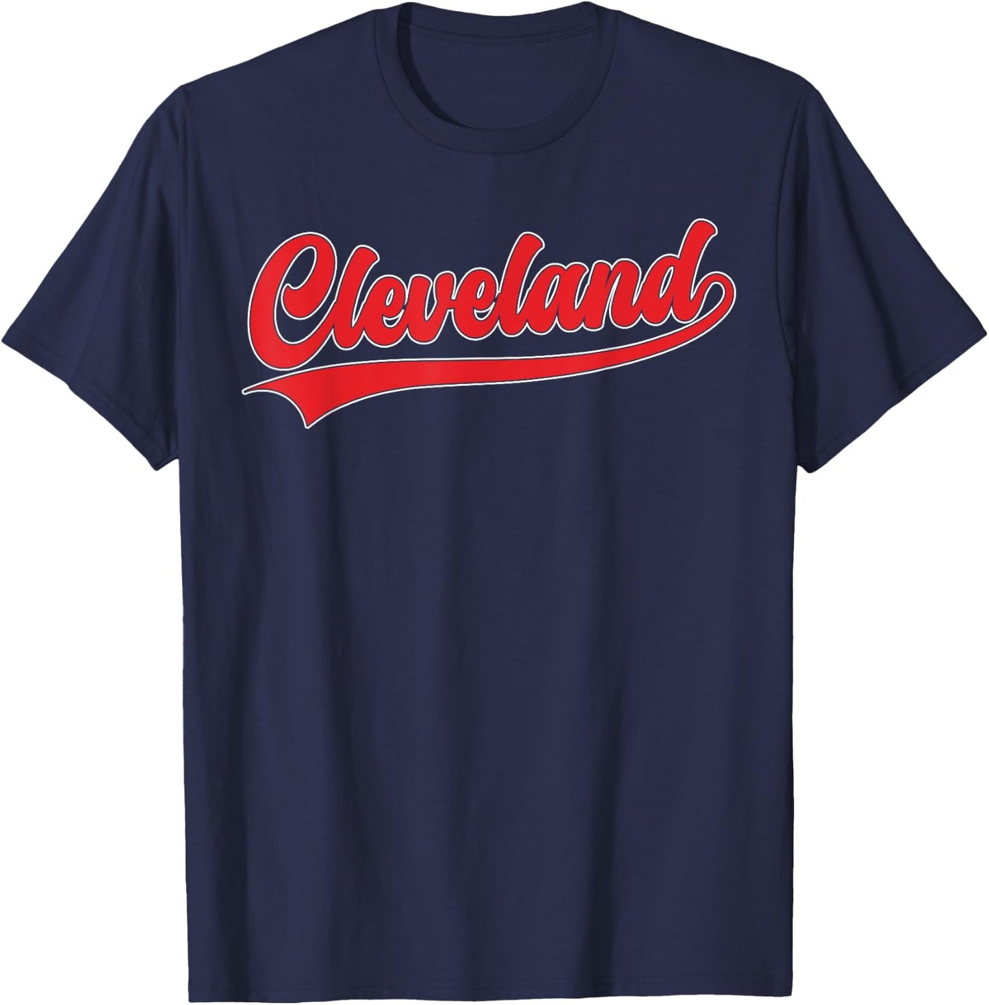 Cleveland Vintage Game Day Throwback Retro Design T-Shirt - T-Shirt | Navy