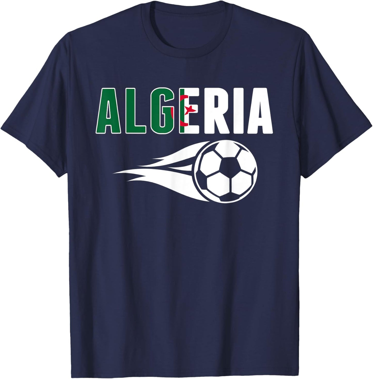 Algerien Fußball-Fans Trikot – algerische Flagge Fußballliebhaber T-Shirt - T-Shirt | Navy