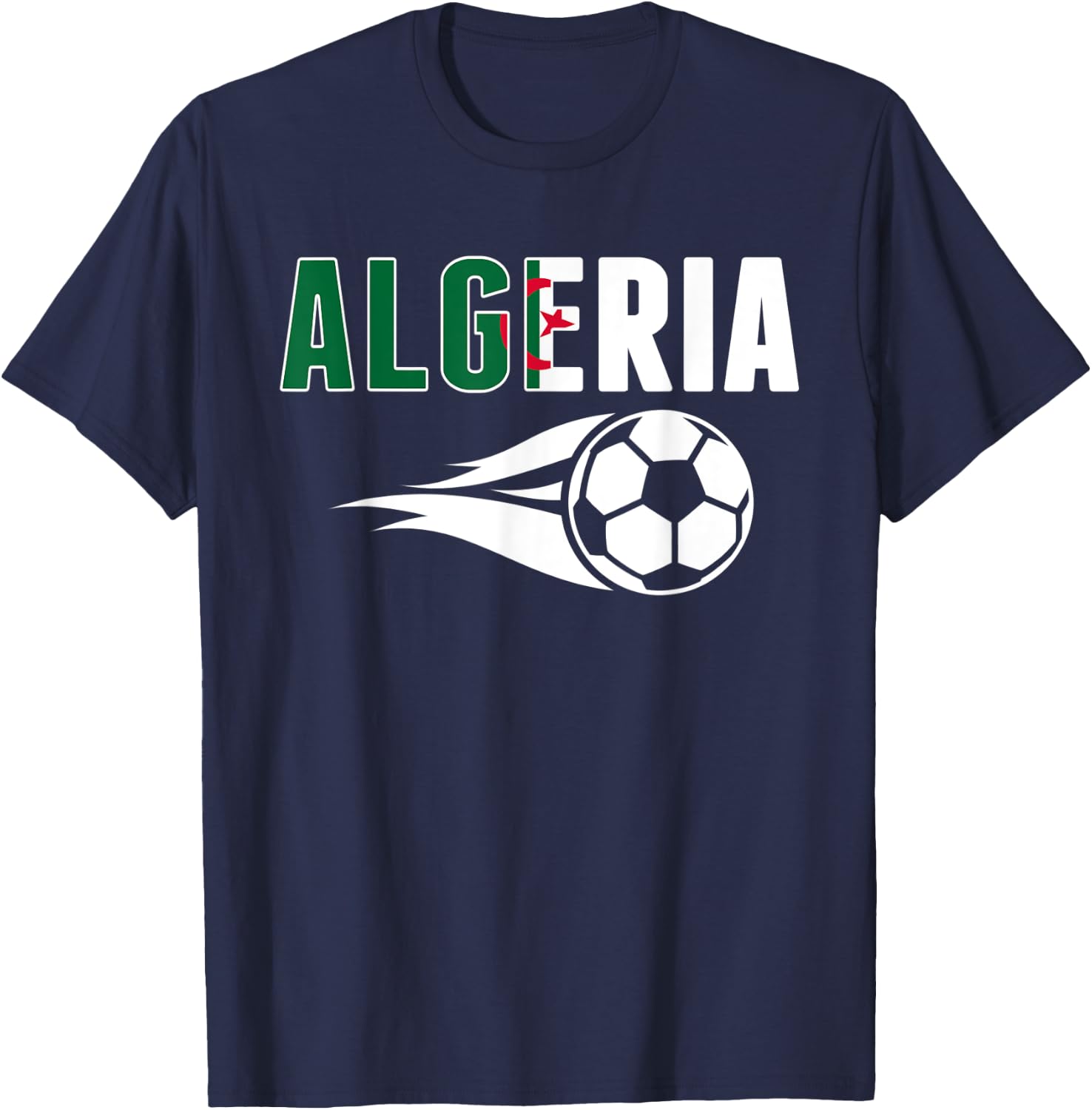 Algerien Fußball-Fans Trikot – algerische Flagge Fußballliebhaber T-Shirt - T-Shirt | Navy
