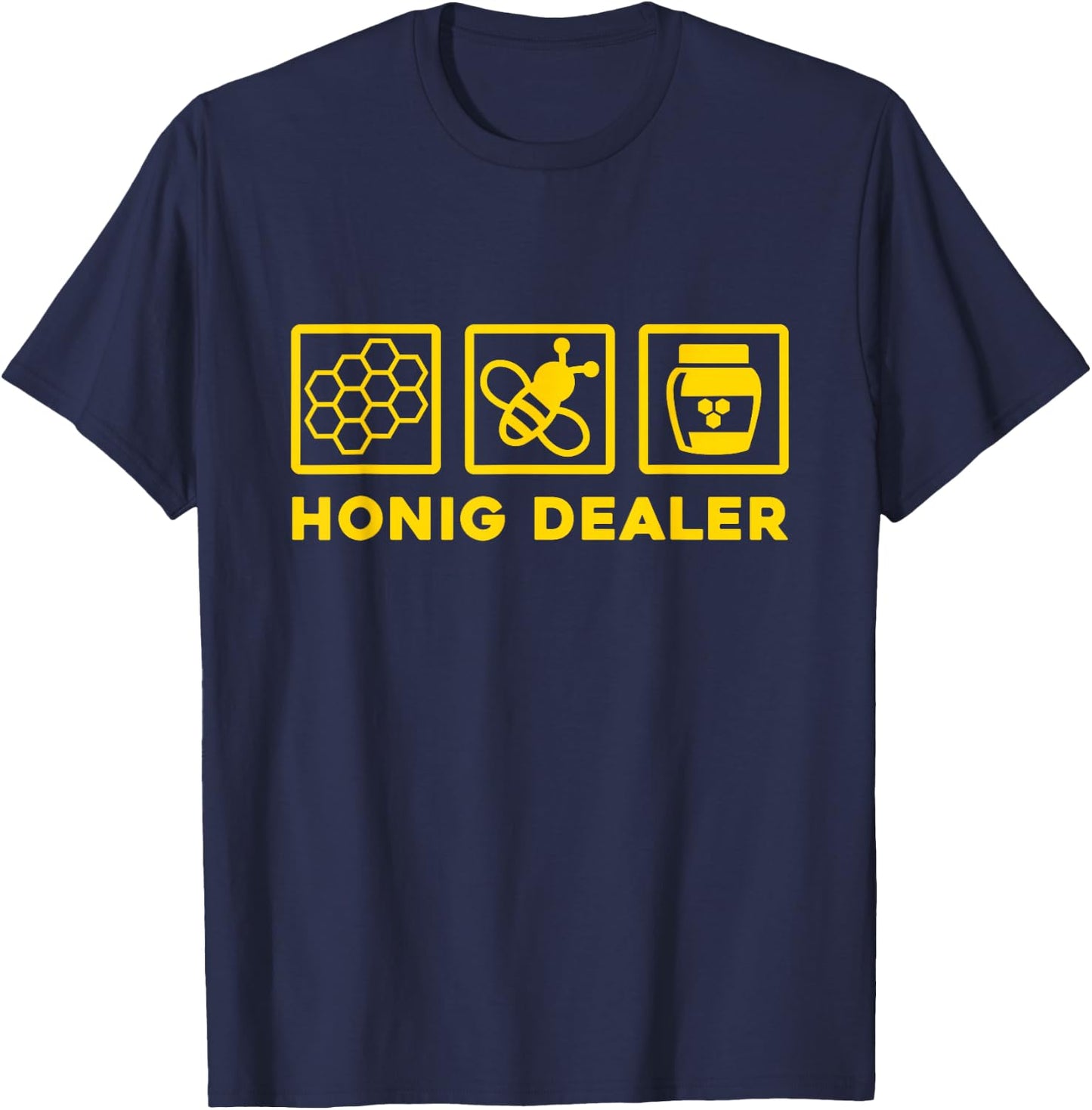 Bee Beekeeper Honeycomb Save Bees Honey Dealer Bee Motif , black T-Shirt - T-Shirt | Navy