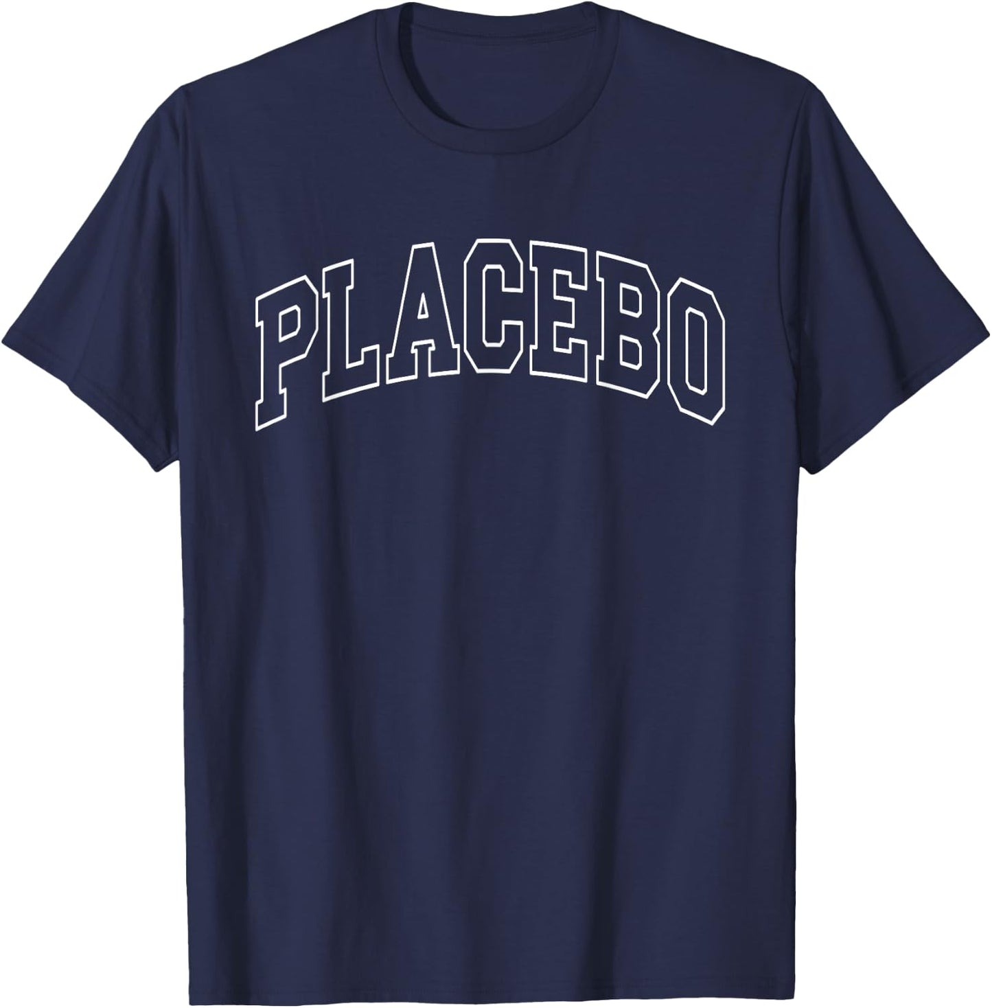 Placebo - University Varsity College Campus Aesthetic T-Shirt - T-Shirt | Navy