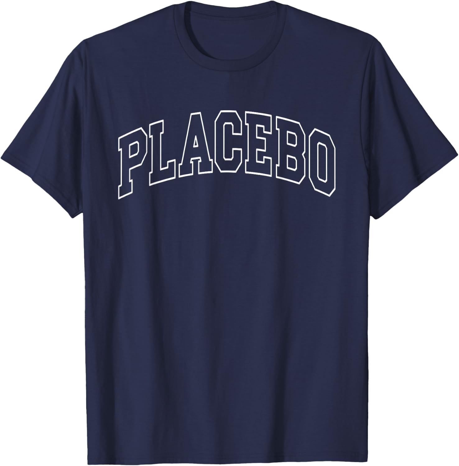 Placebo - University Varsity College Campus Aesthetic T-Shirt - T-Shirt | Navy