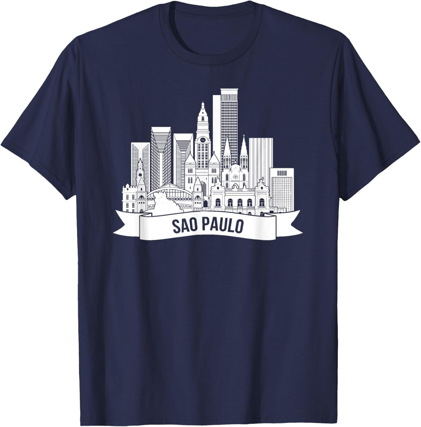 Sao Paulo Brazil City Skyline Gift T-Shirt - T-Shirt | Navy
