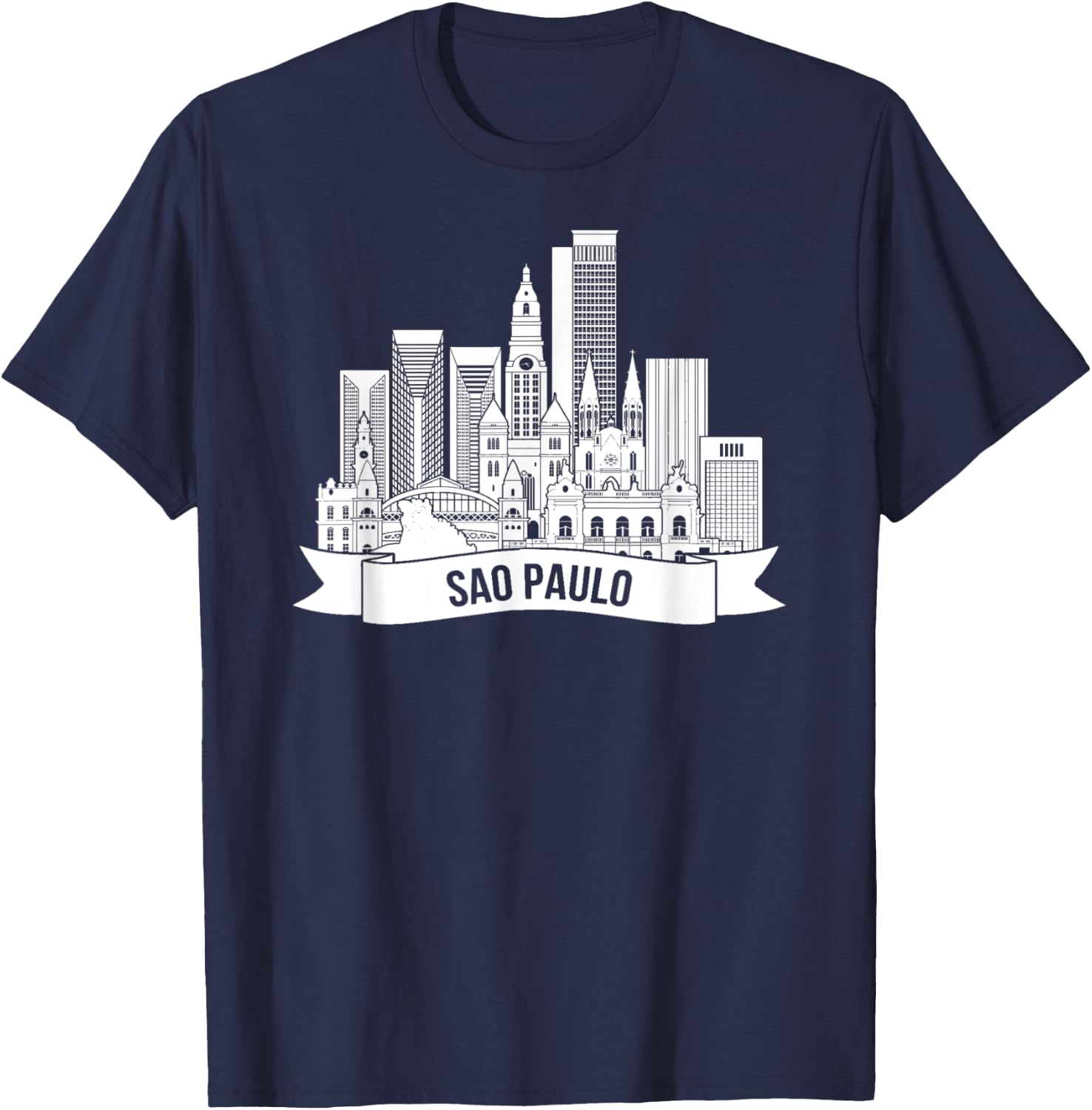 Sao Paulo Brazil City Skyline Gift T-Shirt - T-Shirt | Navy