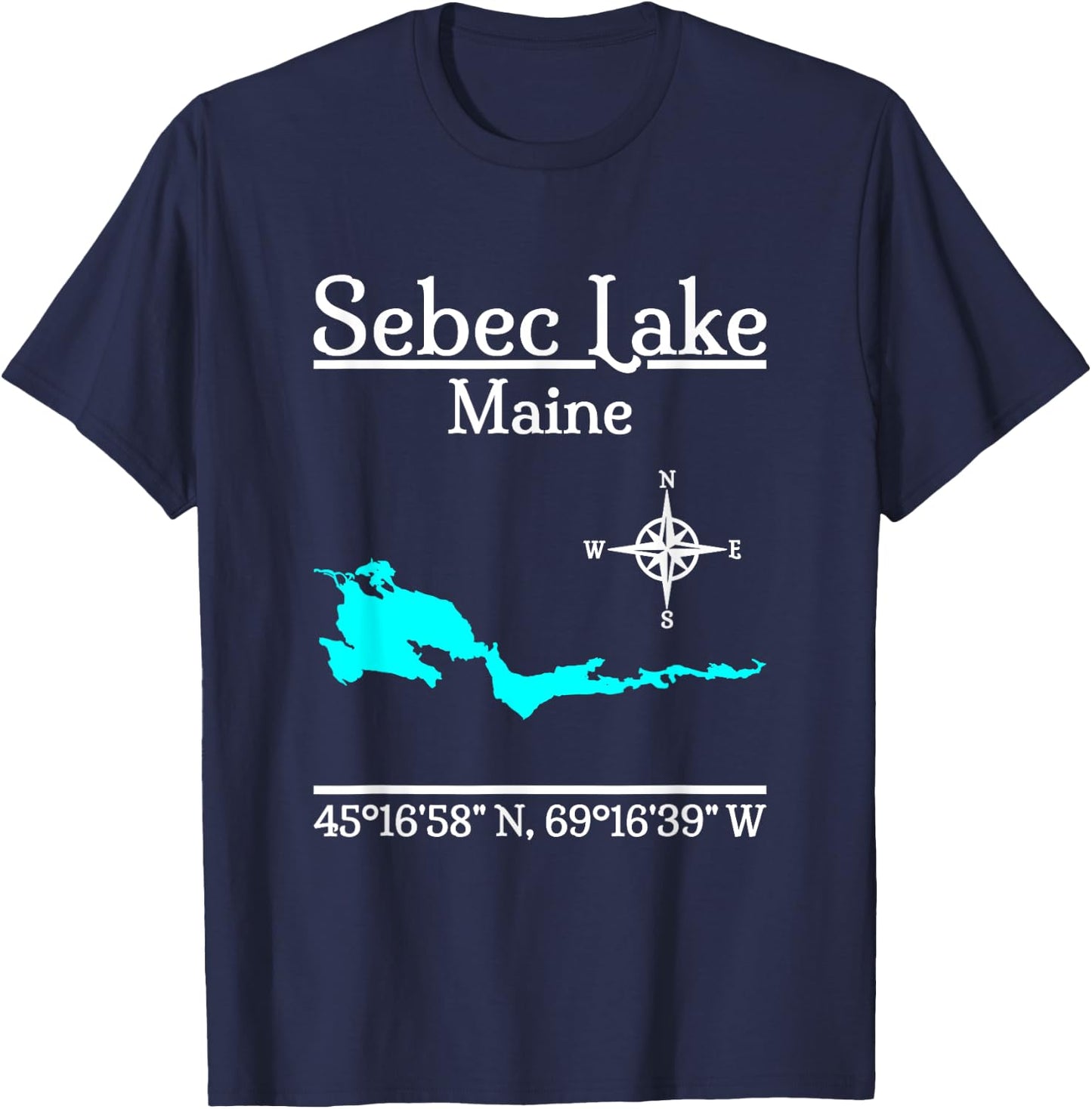 Sebec Lake - Maine T-Shirt - T-Shirt | Navy