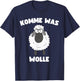 Lustiges mit einem Schaf Spruch "Komme was Wolle" T-Shirt - T-Shirt | Navy