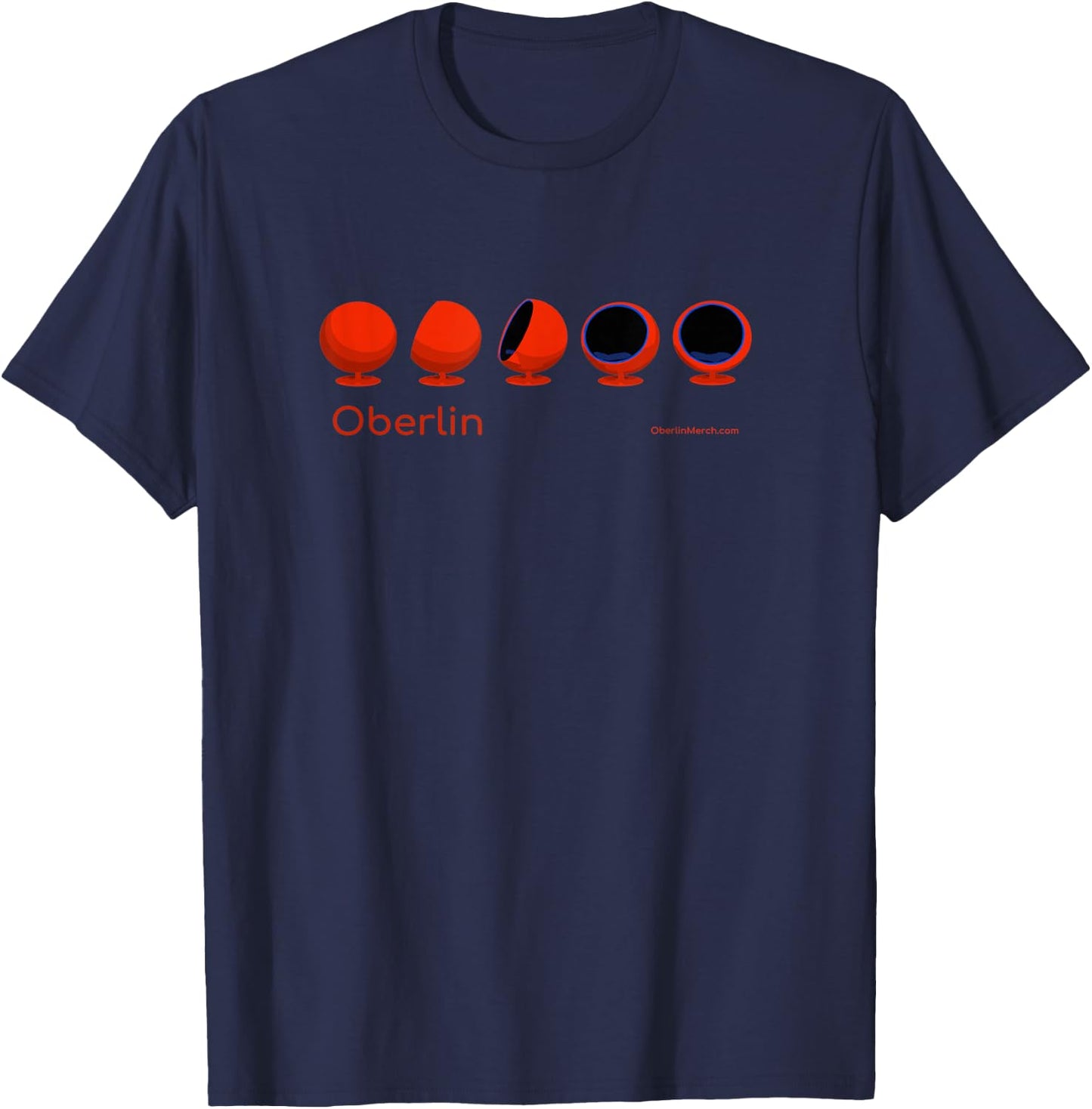 Oberlin Moon Chairs or Womb Chairs Library Alumni T-Shirt - T-Shirt | Navy