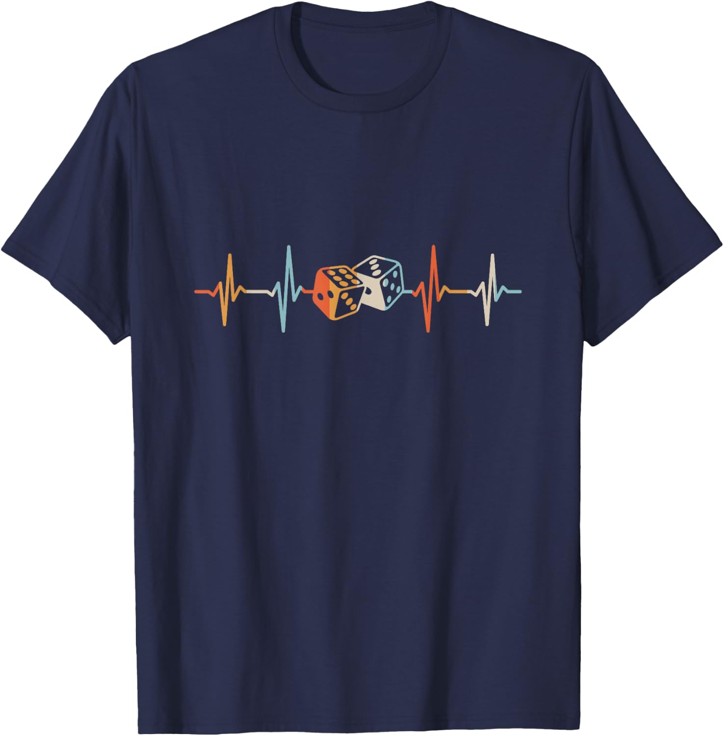 Dice Game Evening Heartbeat Dice , black T-Shirt - T-Shirt | Navy