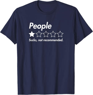 People, One Star, Sucks, Not Recommended T-Shirt - T-Shirt | Navy
