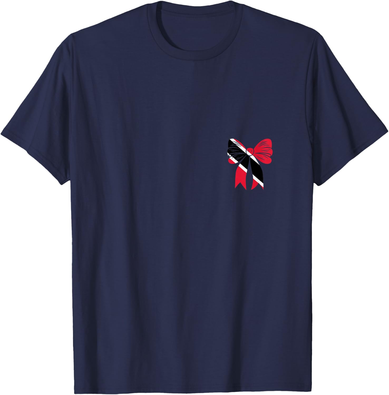 Trinidad & Tobago Coquette Bow Girl Pride Trinidadian Flag T-Shirt - T-Shirt | Navy