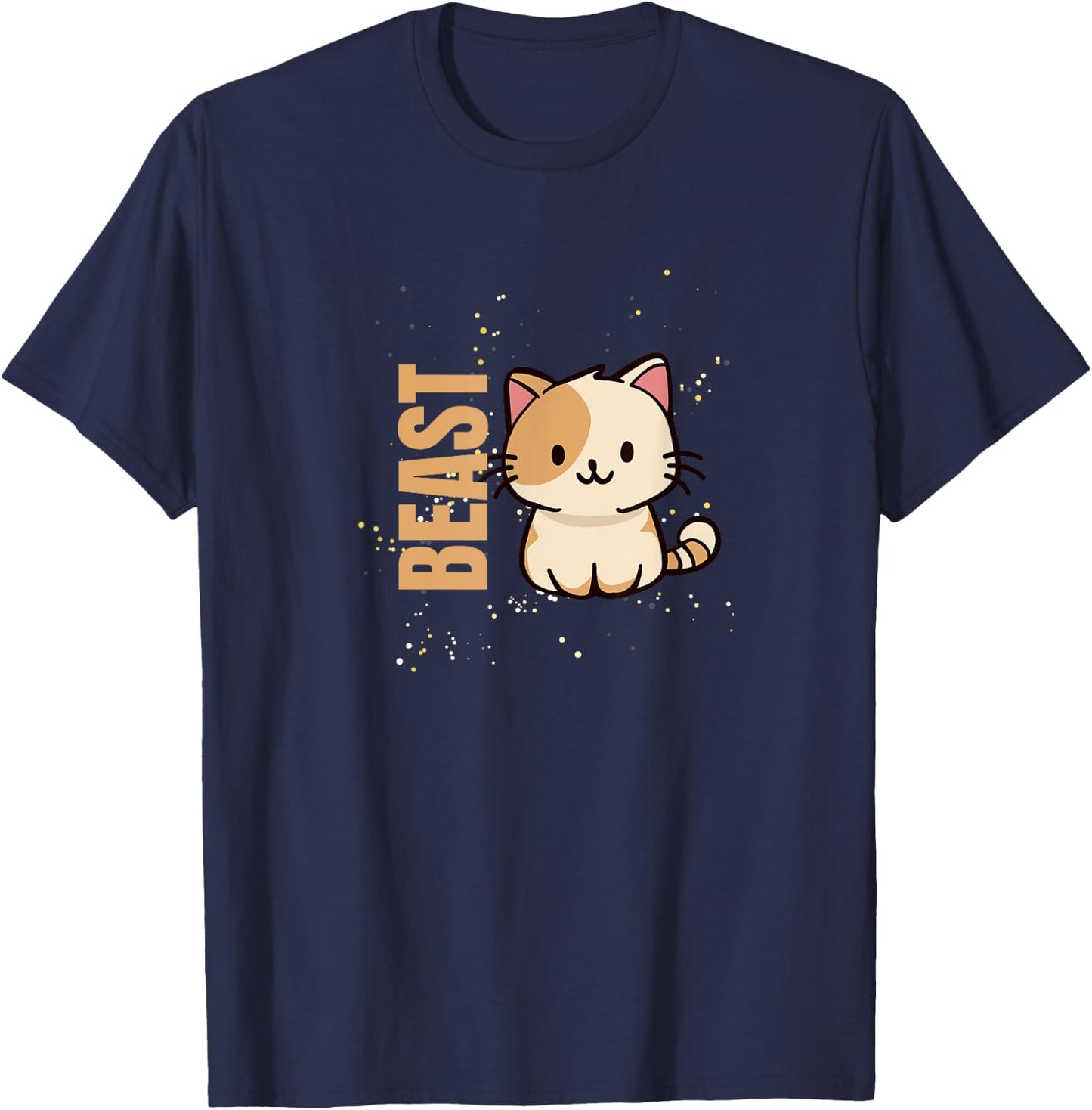 Beast - Cute Cat with Humour T-Shirt - T-Shirt | Navy