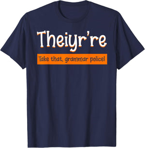 English Teacher Grammar Police Instructor Grammarian T-Shirt - T-Shirt | Navy