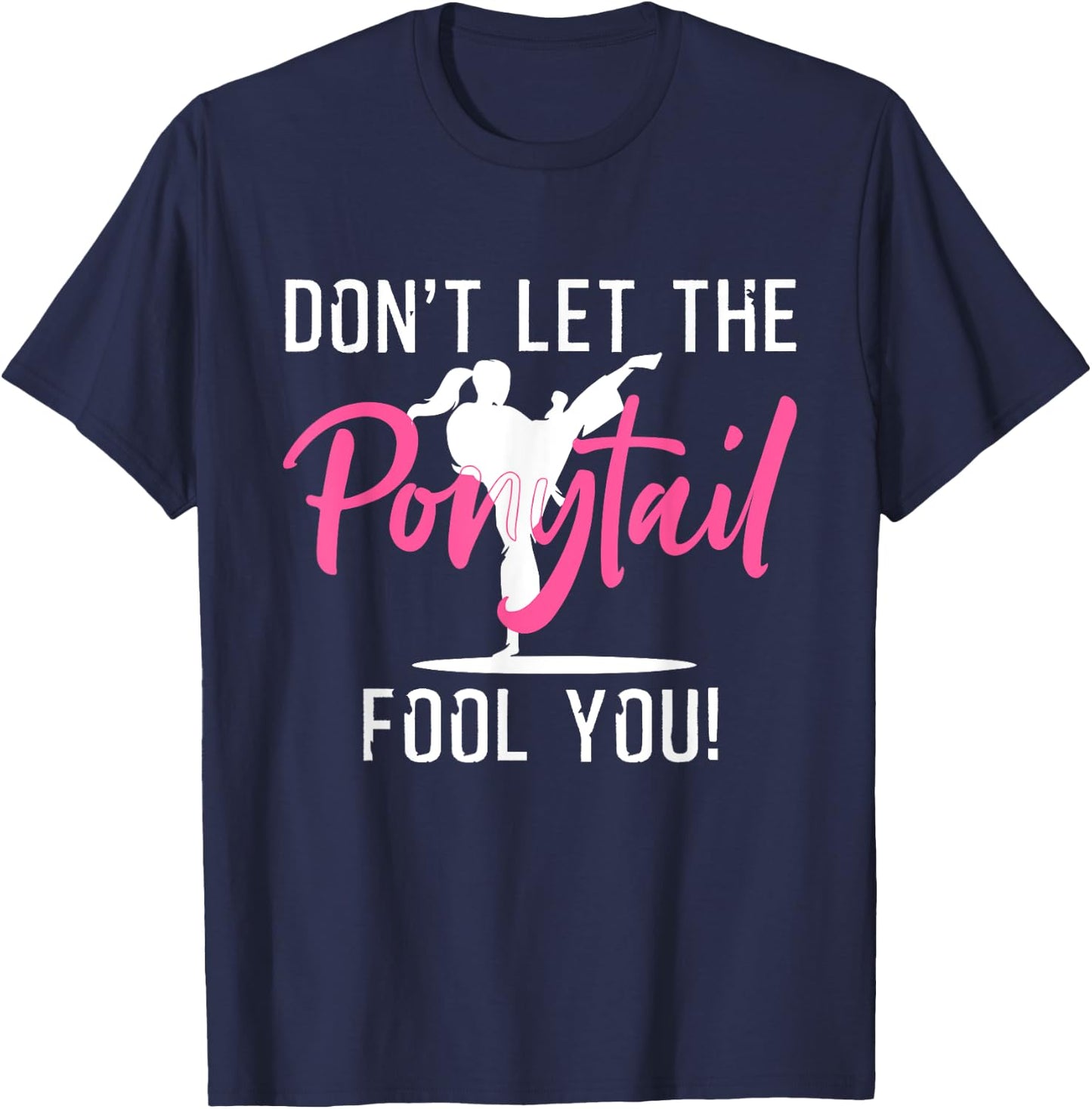 Funny Girl Karate Design Kids Women Kickboxing Black Belt T-Shirt - T-Shirt | Navy