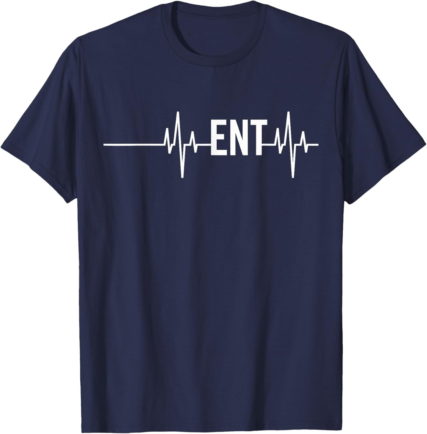 ENT Doctor Nurse Ear Nose Throat ENT Heartbeat T-Shirt - T-Shirt | Navy