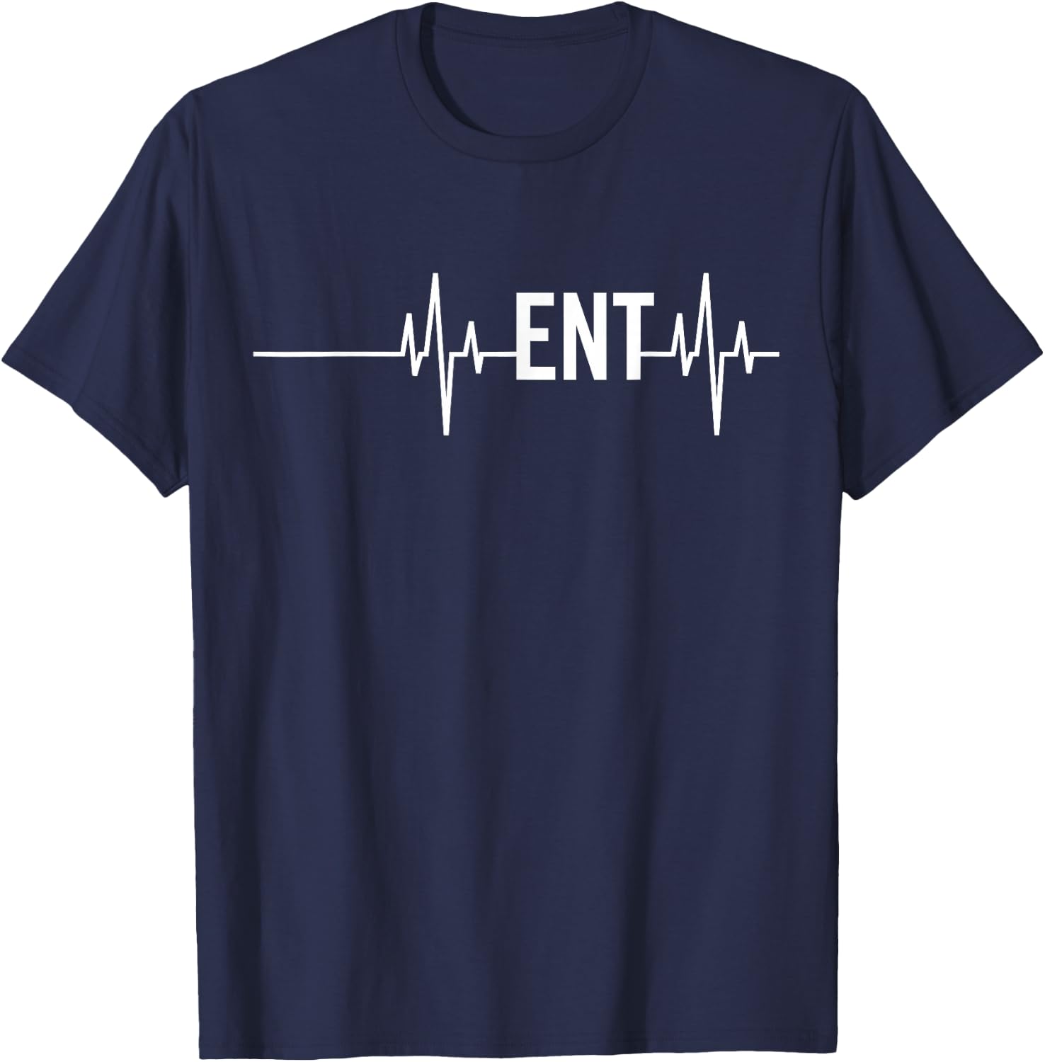 ENT Doctor Nurse Ear Nose Throat ENT Heartbeat T-Shirt - T-Shirt | Navy