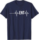 ENT Doctor Nurse Ear Nose Throat ENT Heartbeat T-Shirt - T-Shirt | Navy