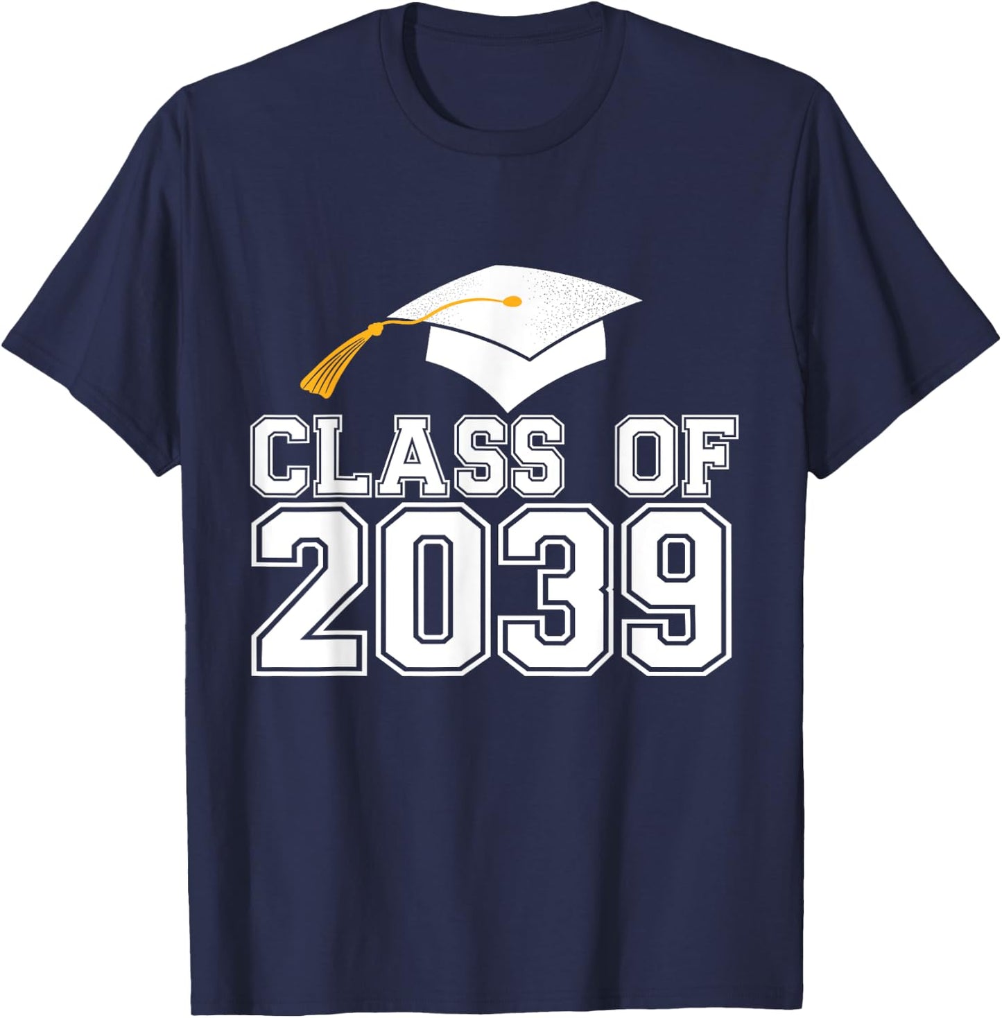 Class of 2039 Grow With Me First Day of School Graduation T-Shirt - T-Shirt | Navy