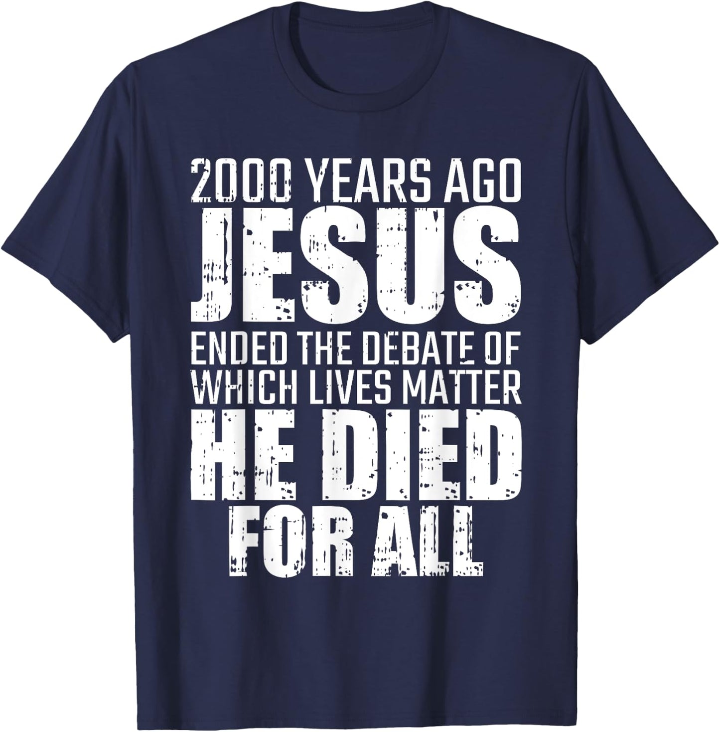 2000 Years Ago Jesus Ended The Debate Christmas Christian T-Shirt - T-Shirt | Navy