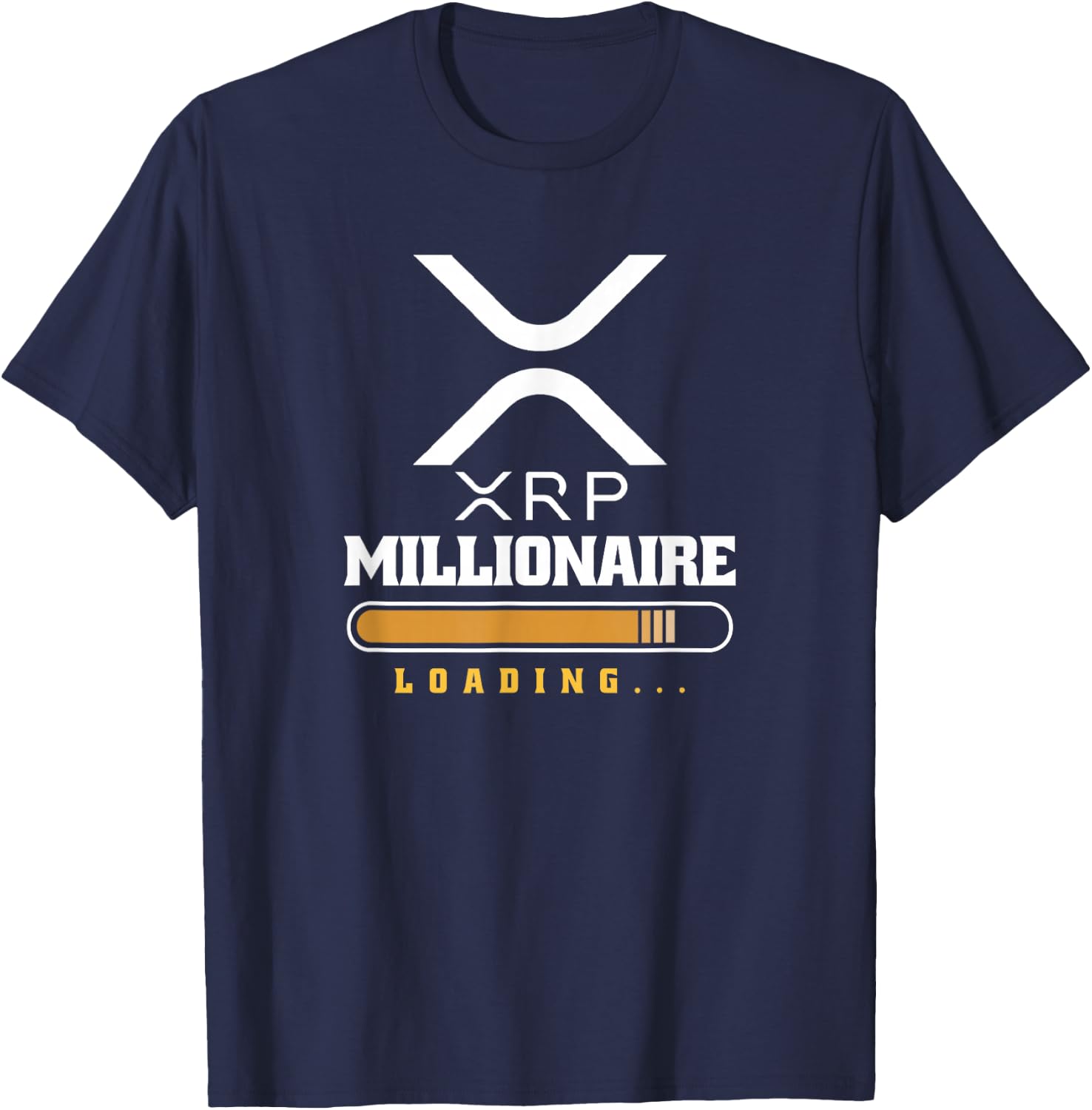 XRP Crypto Millionaire lädt lustiges Kryptowährung - , Schwarz, Kurzarm, S, Klassisch, Polyester 100% T-Shirt - T-Shirt | Navy