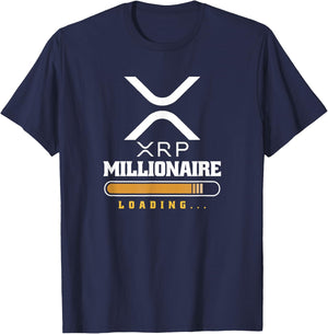 XRP Crypto Millionaire loading funny cryptocurrency T-Shirt - T-Shirt | Navy