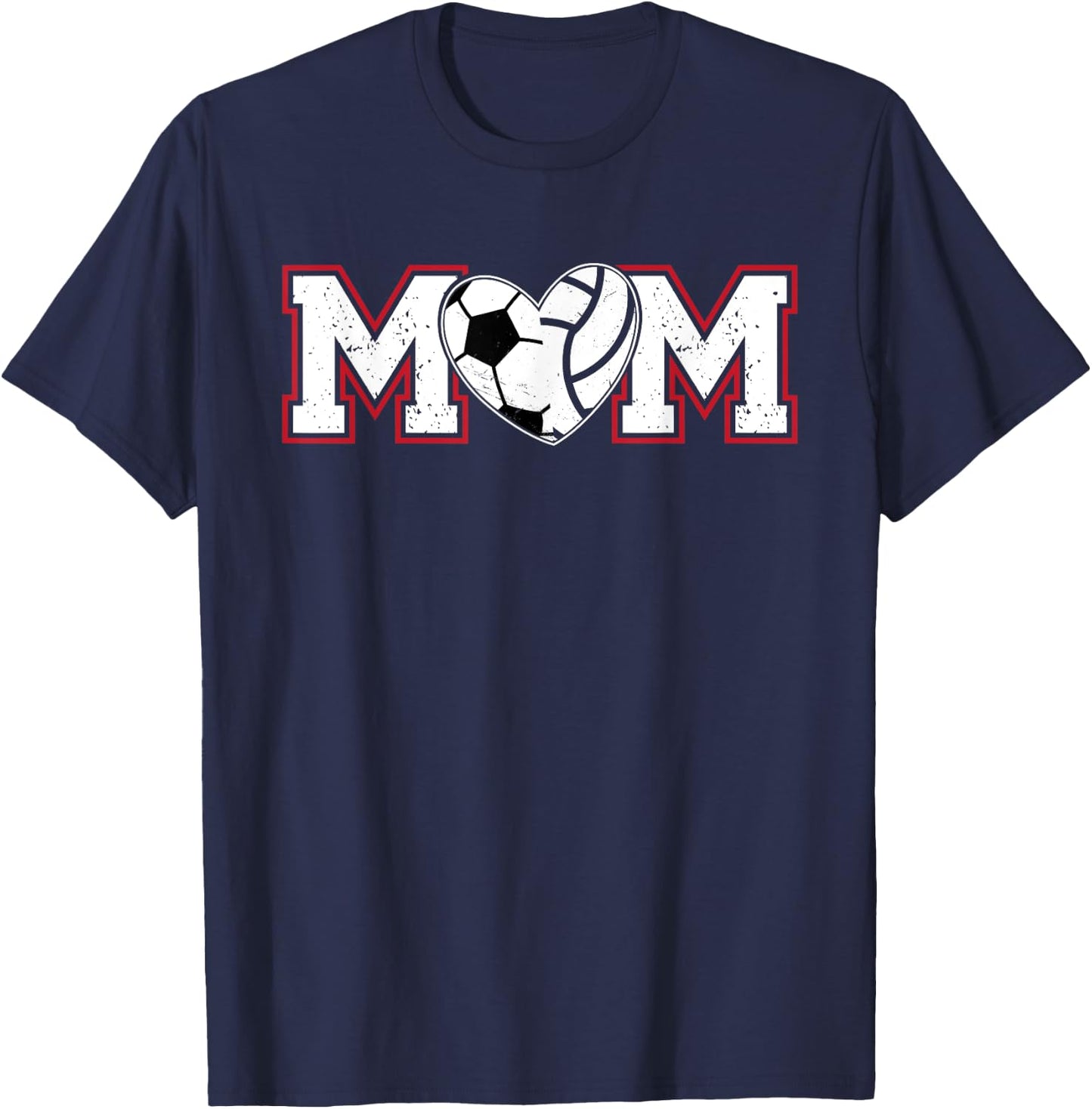 Volleyball Soccer Mom Of Soccer Volleyball Player T-Shirt - T-Shirt | Navy