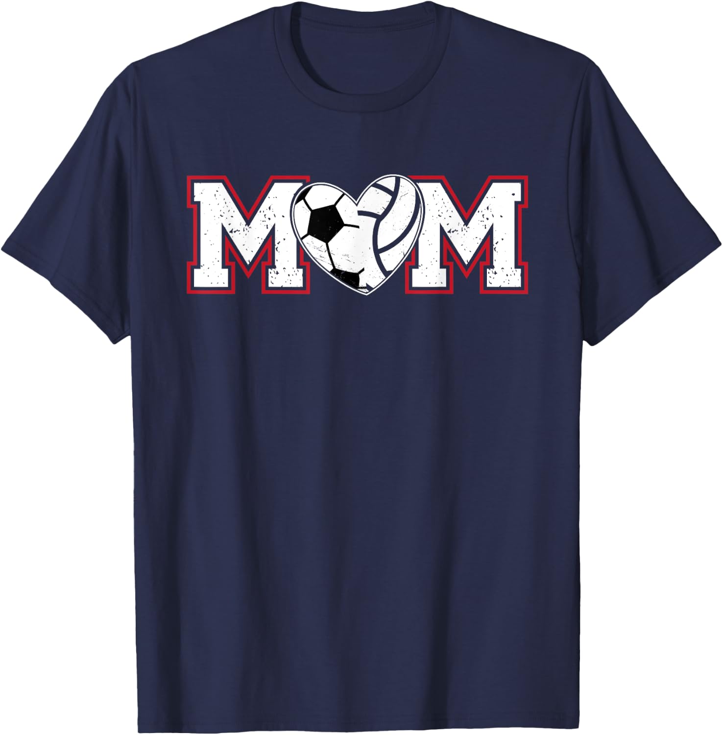 Volleyball Soccer Mom Of Soccer Volleyball Player T-Shirt - T-Shirt | Navy