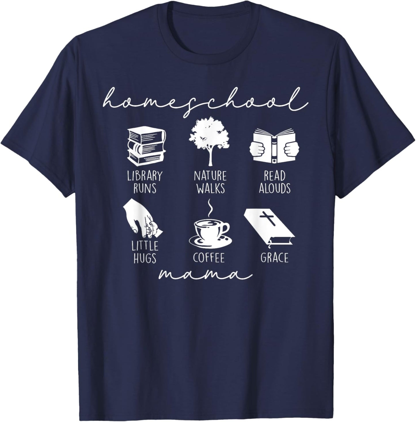 Christian Homeschool Mama Basket Nature Homeschool Mom T-Shirt - T-Shirt | Navy