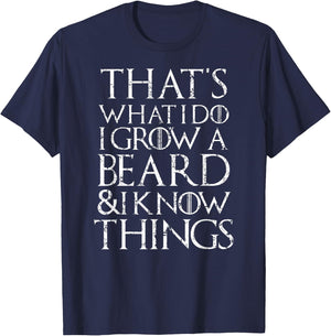 Funny beard T Shirt Cool I grow facial hair man men gift T-Shirt - T-Shirt | Navy
