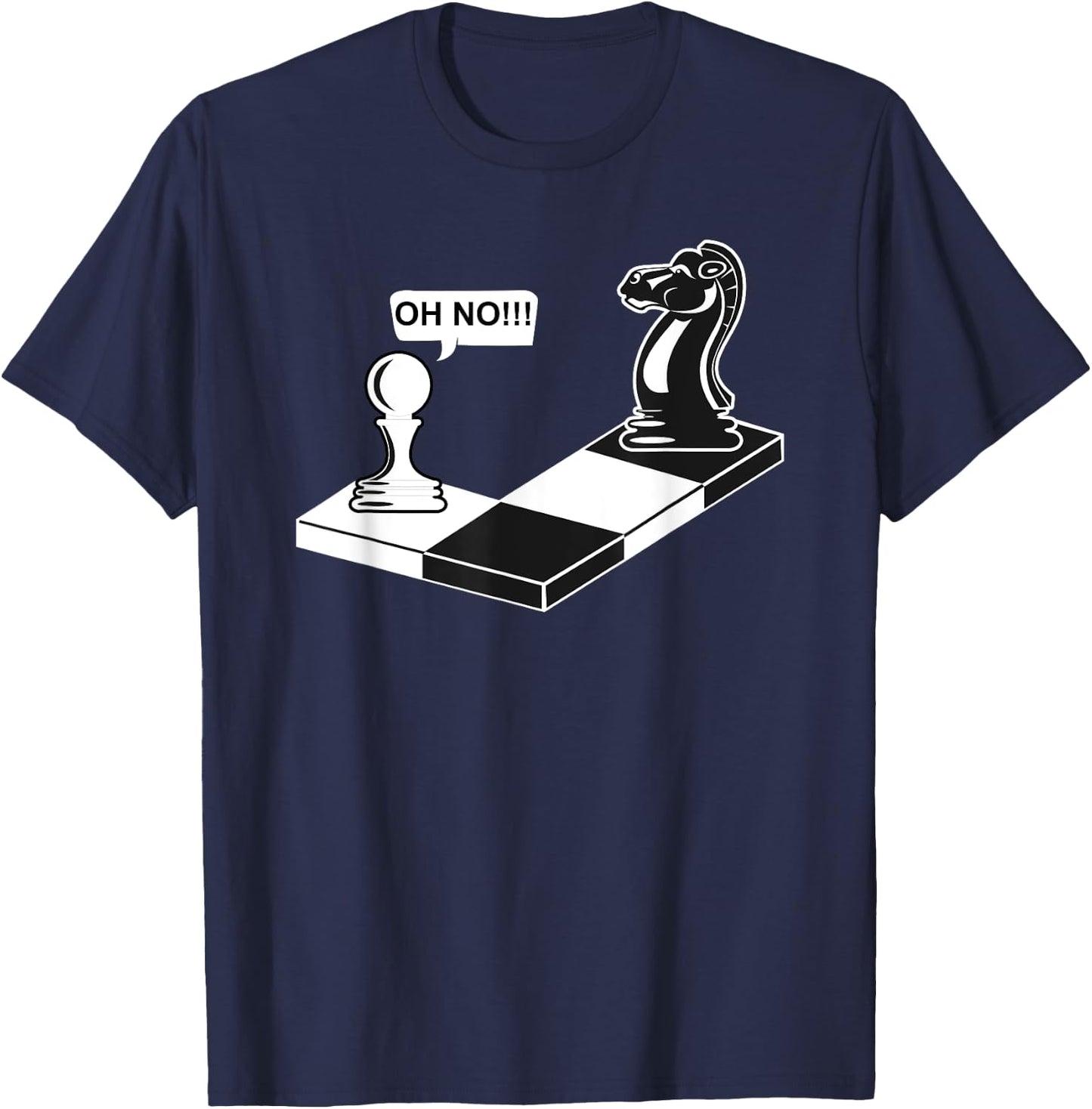 Funny Chess Move Knight To Pawn T-Shirt - T-Shirt | Navy