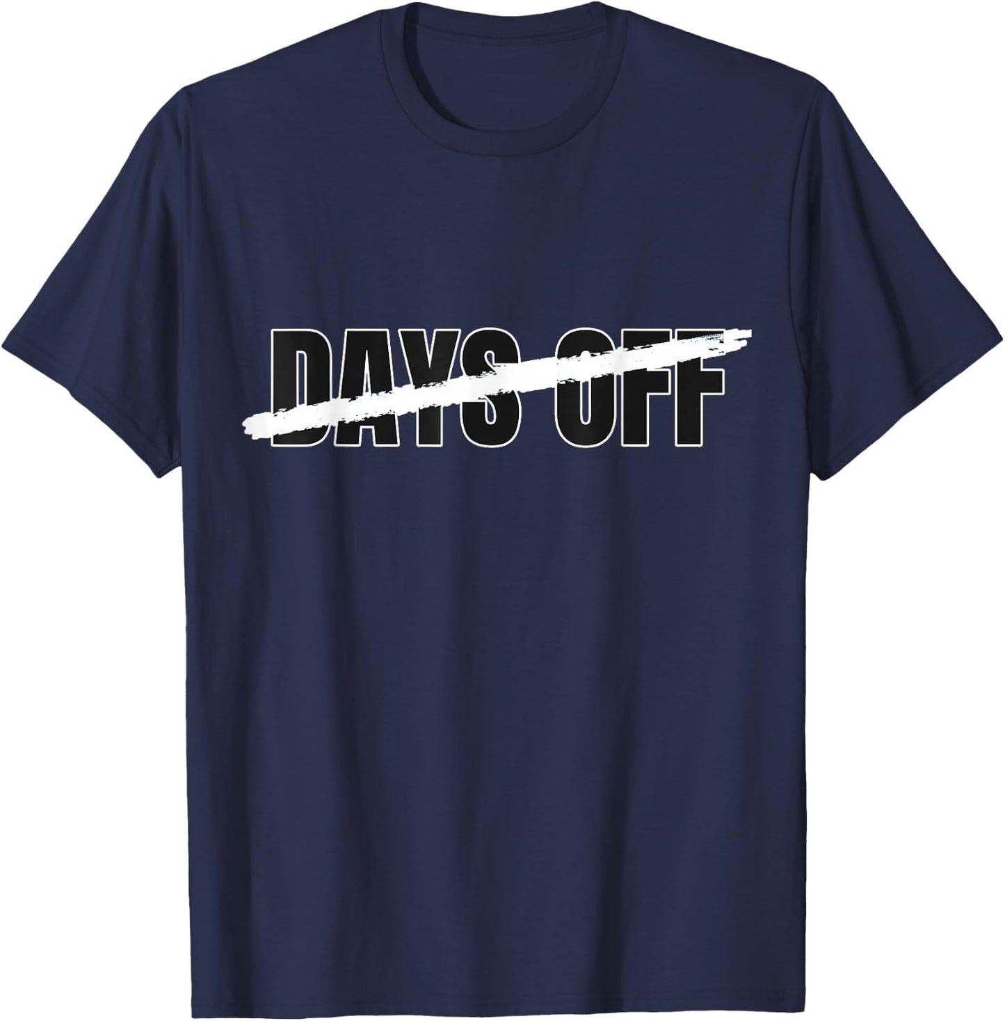 Black 0 No Day's Off Black on Black Graphic T-Shirt - T-Shirt | Navy