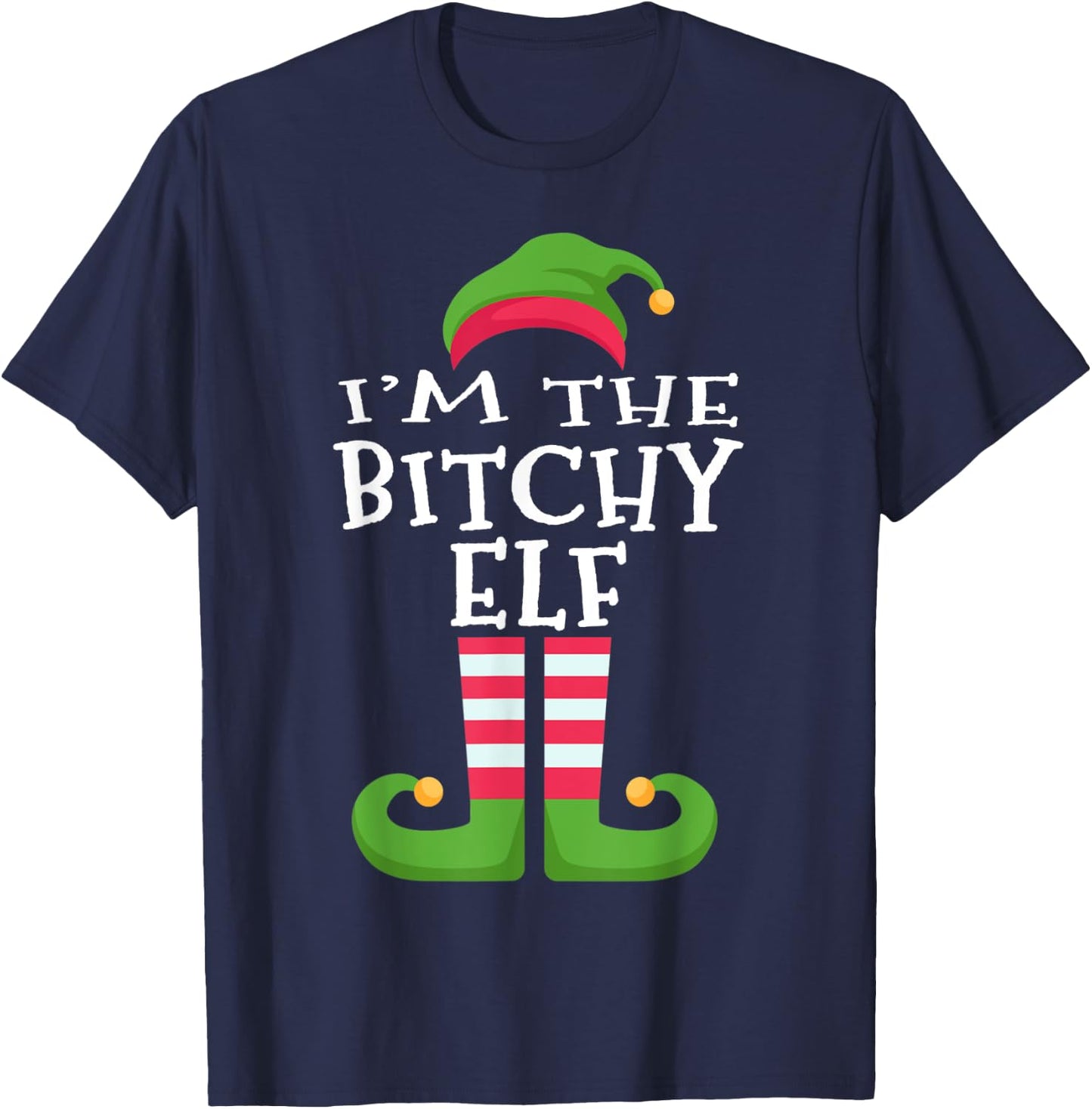 I'm The Bitchy Elf Family Matching Christmas Pajama T-Shirt - T-Shirt | Navy