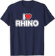 I Love Rhino T-Shirt - T-Shirt | Navy