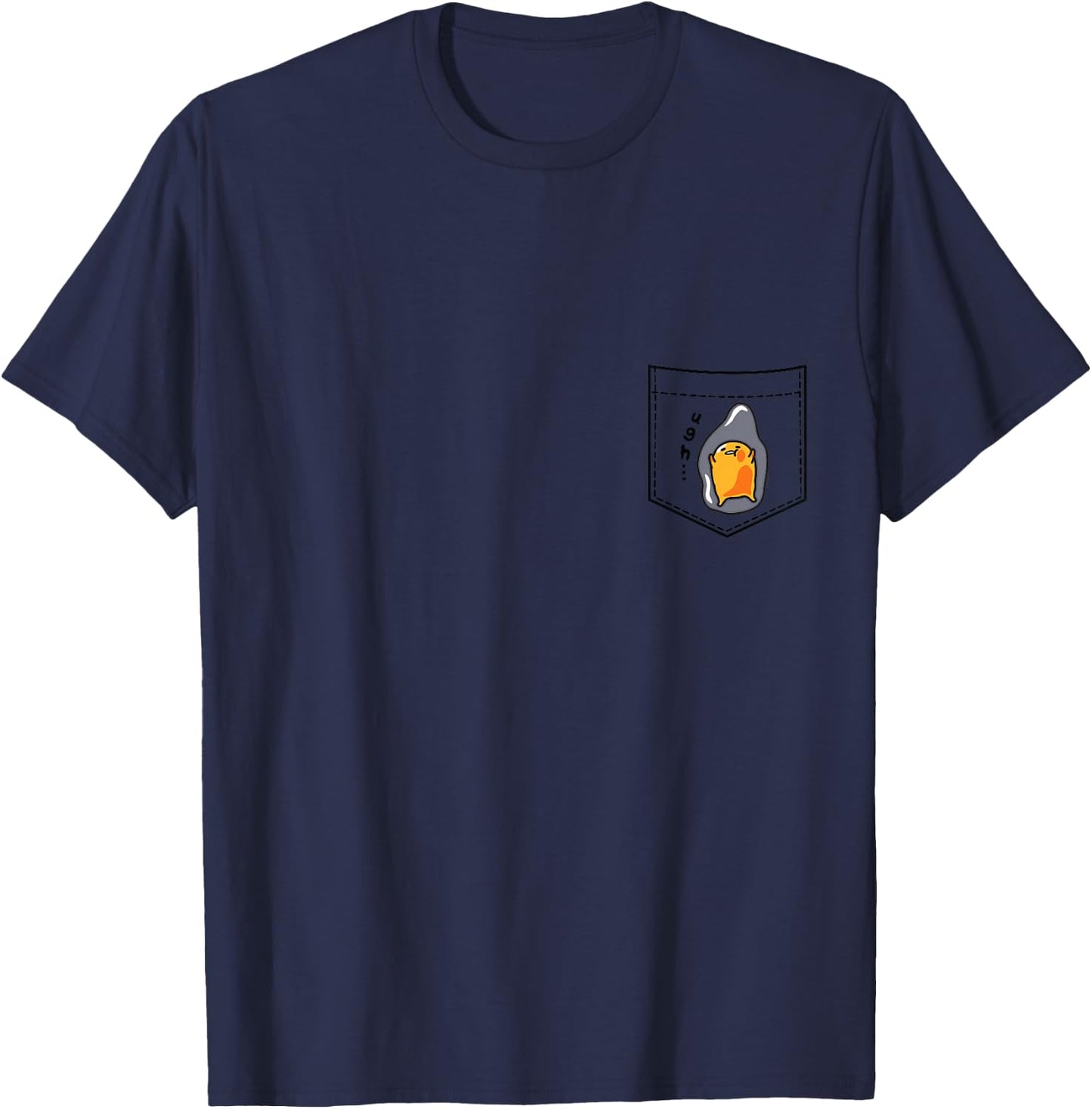 Gudetama Faux Pocket T-Shirt - T-Shirt | Navy
