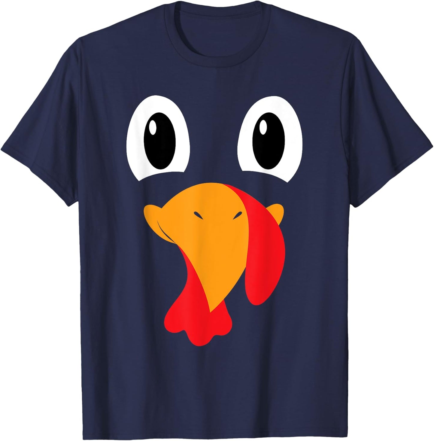 Turkey Face Kids Adult Funny Halloween Thanksgiving T-Shirt - T-Shirt | Navy