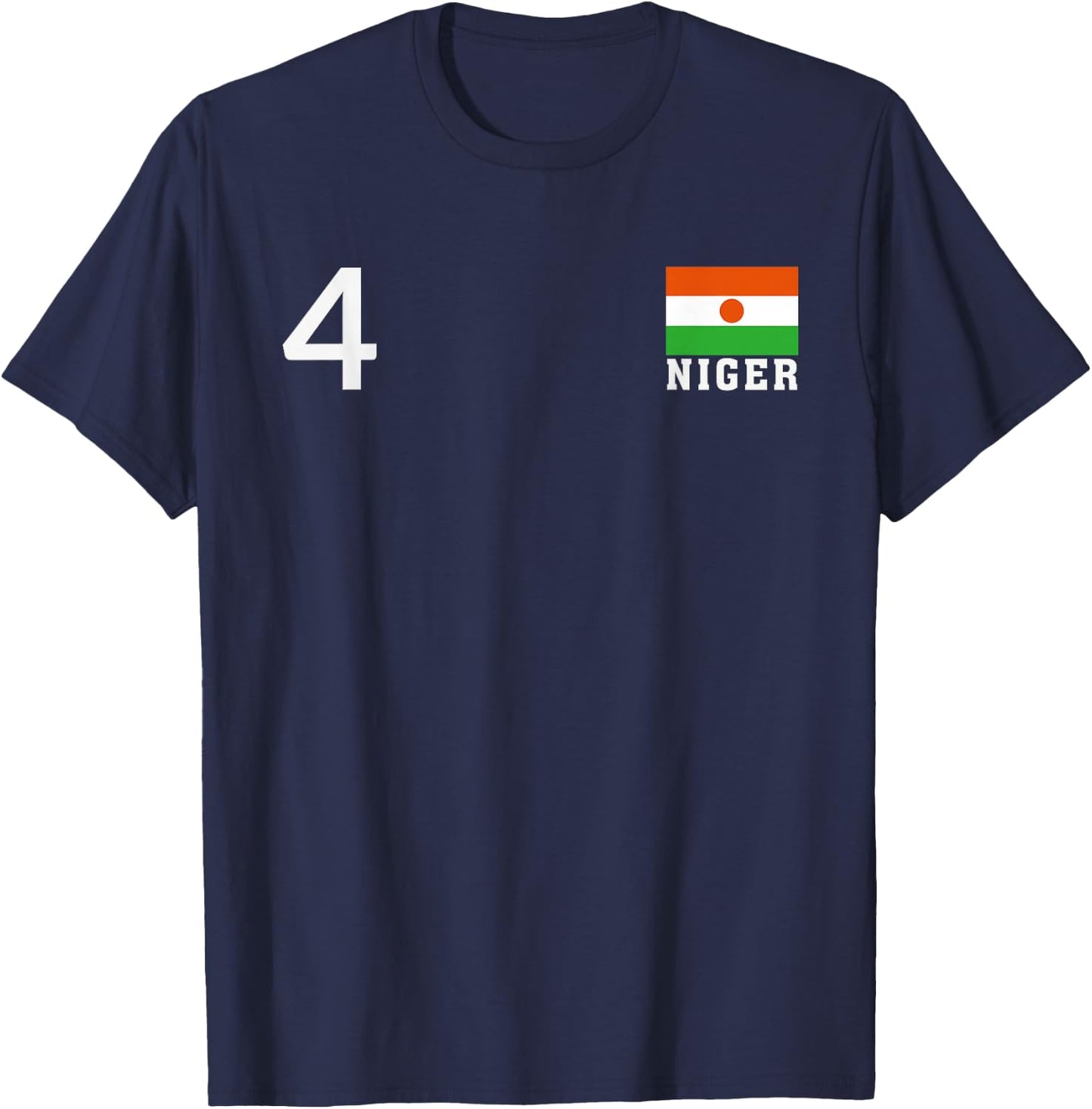Niger Number 4 National Flag Country Heritage T-Shirt - T-Shirt | Navy