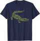 Military Alligator Camo Print US Crocodile Veteran Men Gift T-Shirt - T-Shirt | Navy