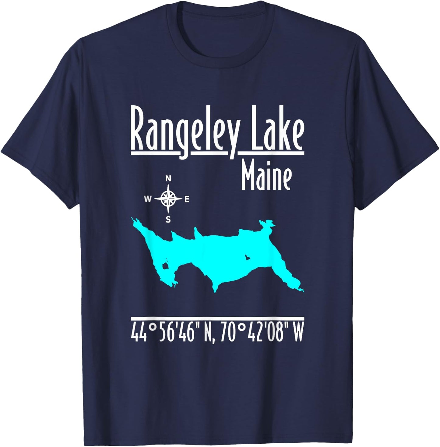 Modern Rangeley Lake - Maine T-Shirt - T-Shirt | Navy