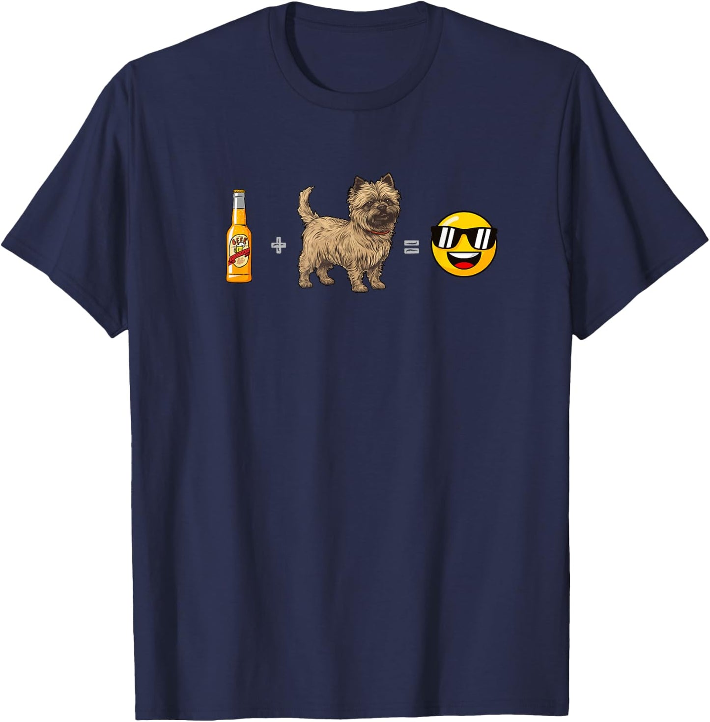 Cairn Terrier + Beer Dog Dad Happy Men Pet Lover T-Shirt - T-Shirt | Navy