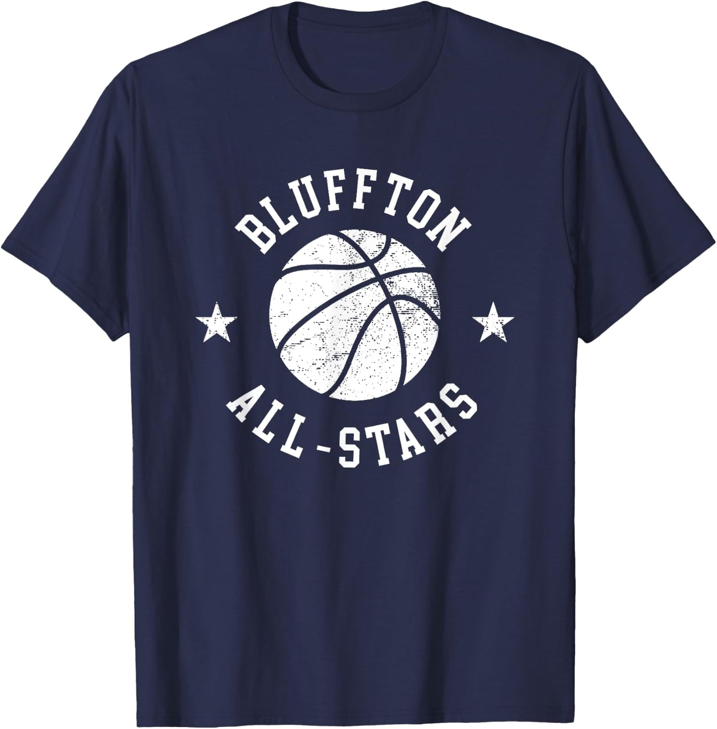 Bluffton Vintage All-Stars Retro 80s Basketball T-Shirt - T-Shirt | Navy