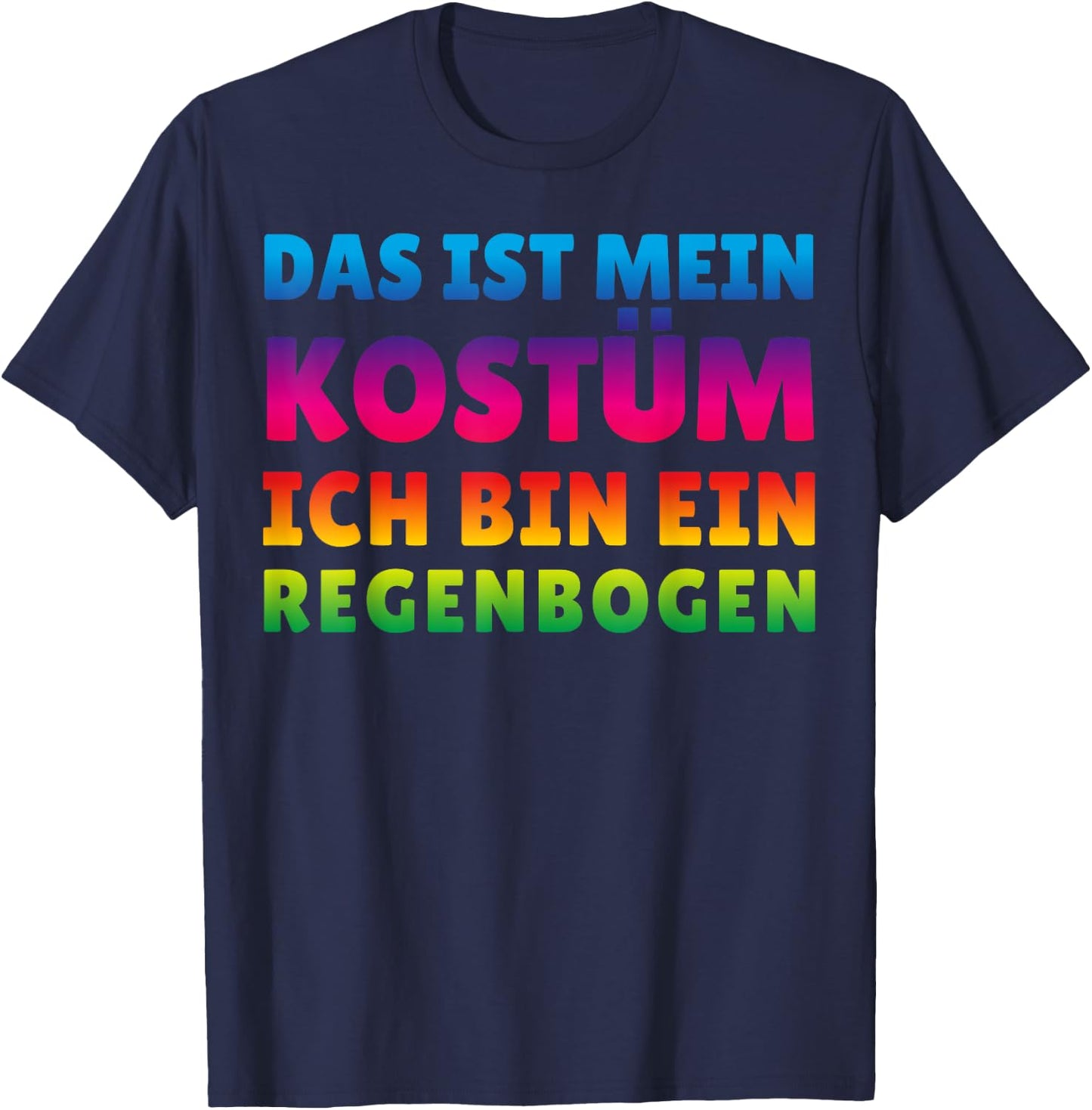 Funny Rainbow Costume for Carnival Halloween , black T-Shirt - T-Shirt | Navy